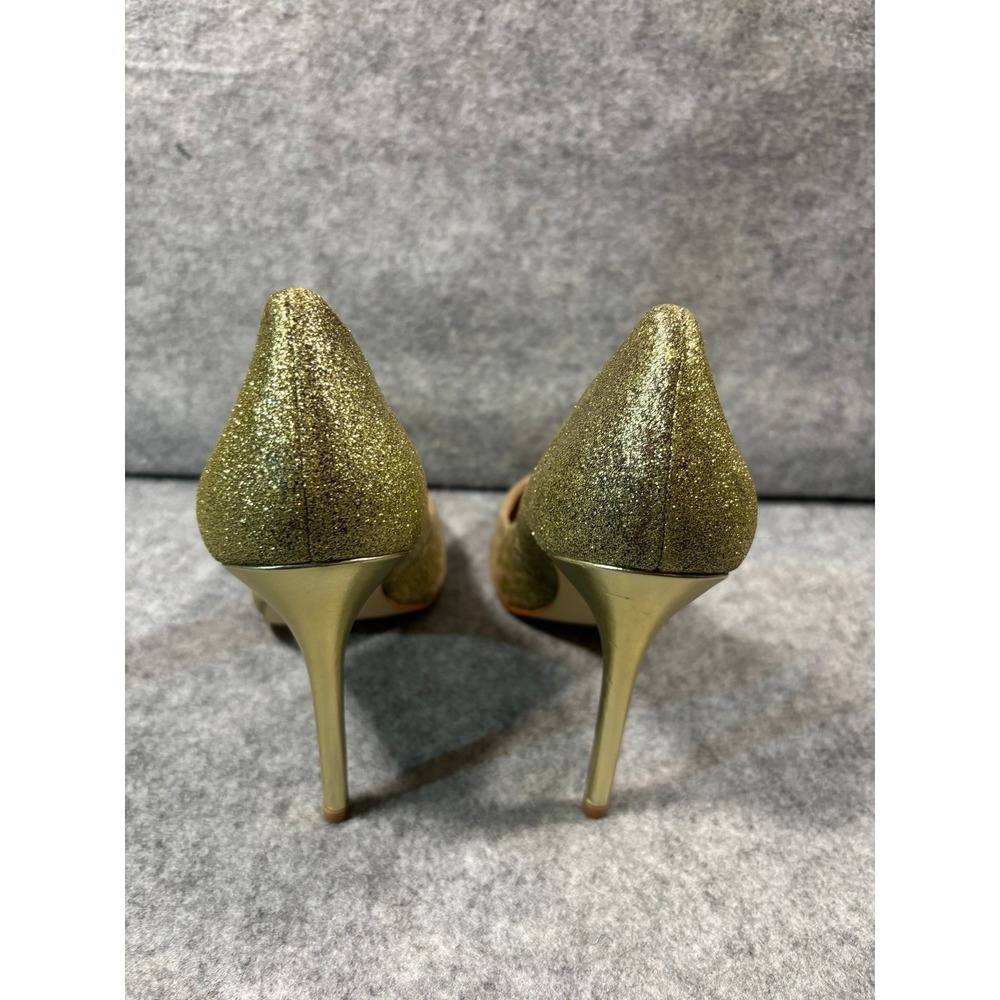 Charles David Womens Gold Glitter Suede Pointed Toe Stiletto Heels Shoes 9.5M - Picture 4 of 9